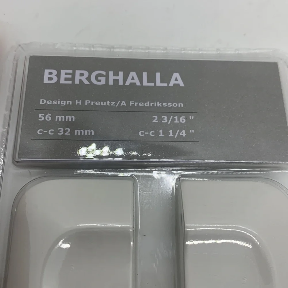 IKEA Berghalla Handles White 2 Pack New (Lot of 4) 56mm 2 3/16 Furniture Door
